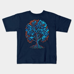 Tree in blue and red Kids T-Shirt